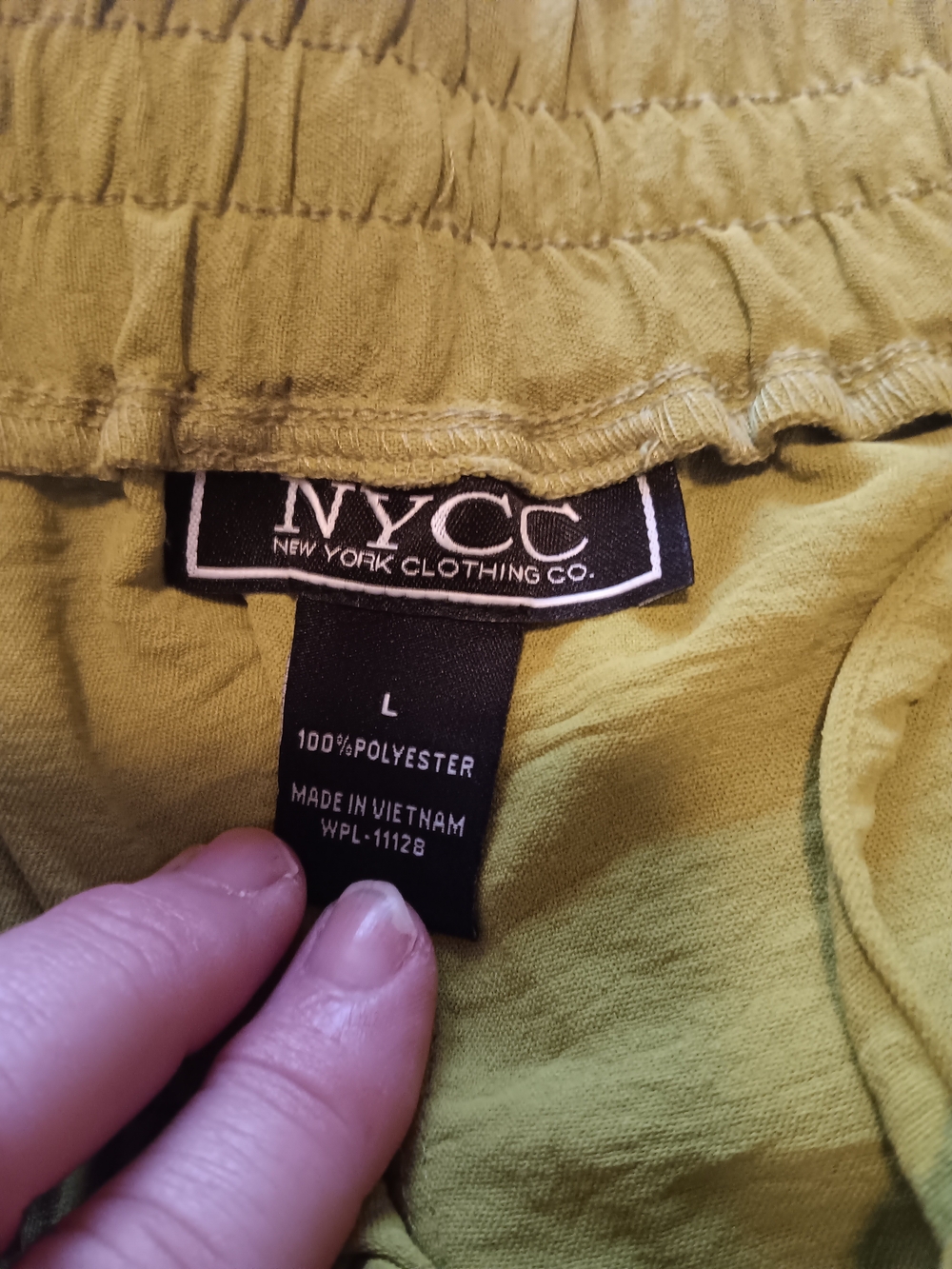 NYCC New York Clothing Co Olive Green Wide Leg Drawstring Pants NWT Large - Picture 6 of 6